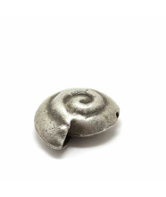 Schnecke antik fein - einseitig gewölbt, 925 Silber,...