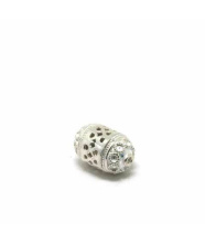 Walze india/ traditional - satiniert, 925 Silber, 21x14mm
