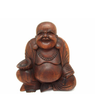 Happy Buddha aus Suarholz, 20x19cm