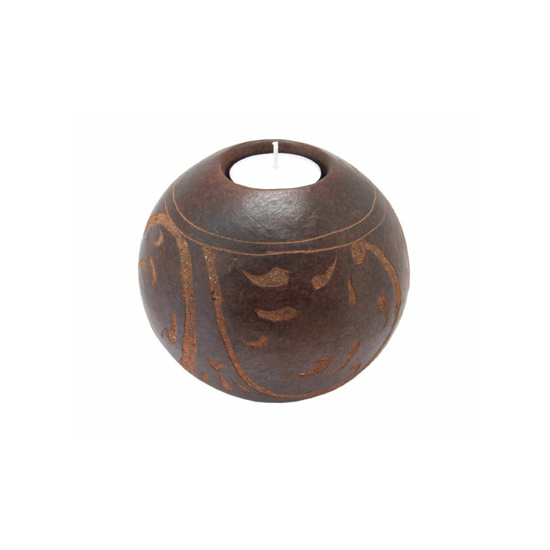 Teelichthalter Kugel aus Terrakotta - für ein Teelicht