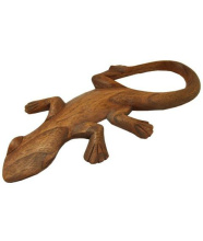 Gecko aus Suarholz, flach, 30 cm lang
