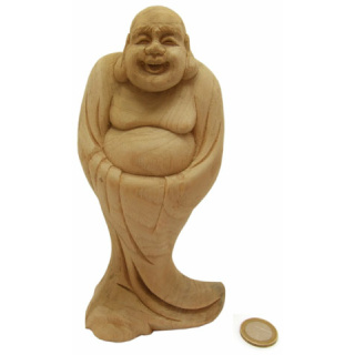 Happy Buddha stehend aus Suarholz, 20x10cm