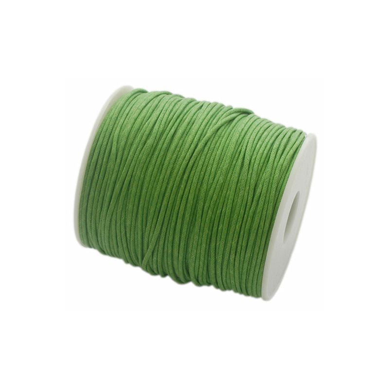 Baumwollband gewachst, apfelgrün, 1.5mm x 100cm - Meterware am Stück
