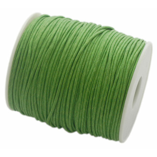Baumwollband gewachst, apfelgrün, 1.5mm x 100cm - Meterware am Stück
