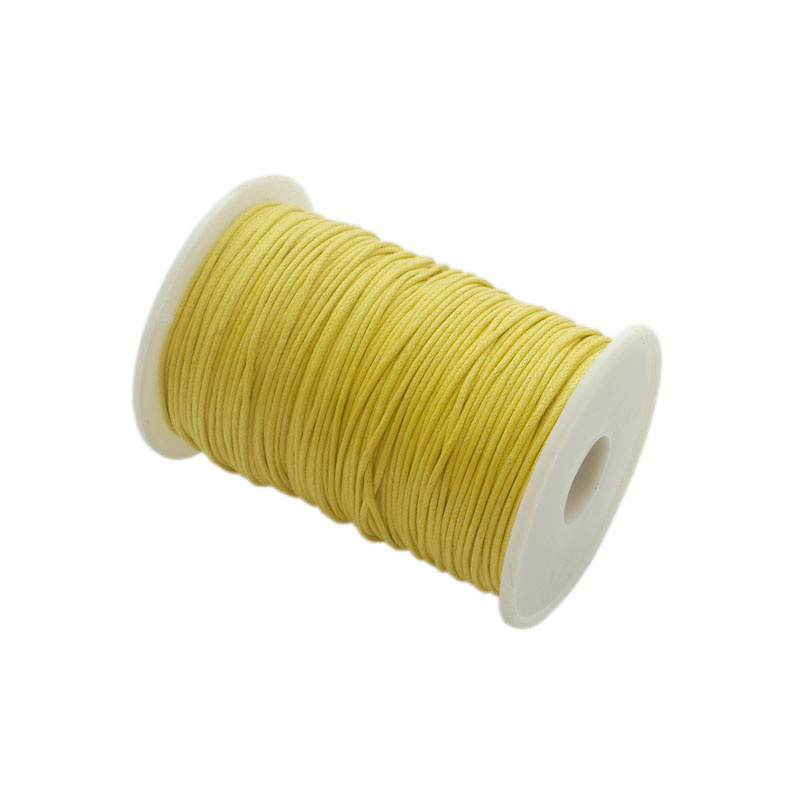 Baumwollband gewachst, gelb, 1.5mm x 100cm - Meterware am Stück