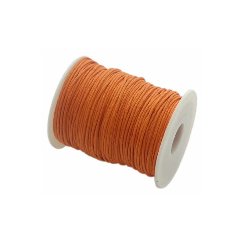 Baumwollband gewachst, orange, 1.5mm x 100cm - Meterware am Stück