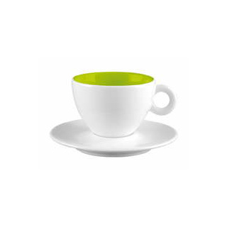 ZAK Alice Espressotasse & Untersetzer zweifarbig weiss/ grün