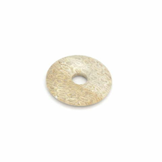 Cabachon fossile Koralle - Donut, 35mm A-Qualität