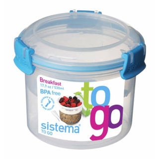 Sistema Frühstückbehälter To Go rund blau 530 ml