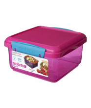 Sistema Lunchbox  quadratisch pink/ blau 1,2 l