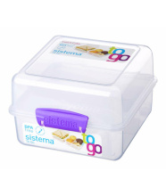 Sistema Lunchbox To Go 3-fach unterteilt quadratisch lila...