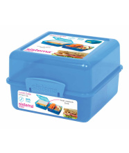 Sistema Lunchbox 3-fach unterteilt quadratisch blau  1,4 l