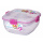 Sistema Salatbox To Go + Besteck + Dressingbehälter  4-fach unterteilt quadratisch pink 1,1 l