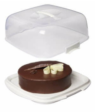 Sistema Kuchen und Muffin Transportbehälter Bakery quadratisch weiss/ klar 8,8 l